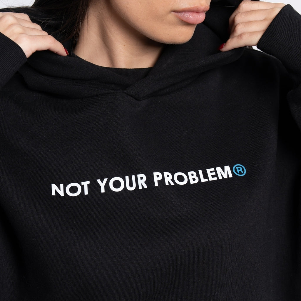 He's Just a Friend Black Oversized Hoodie