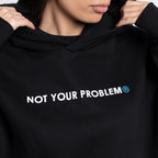 He's Just a Friend Black Oversized Hoodie