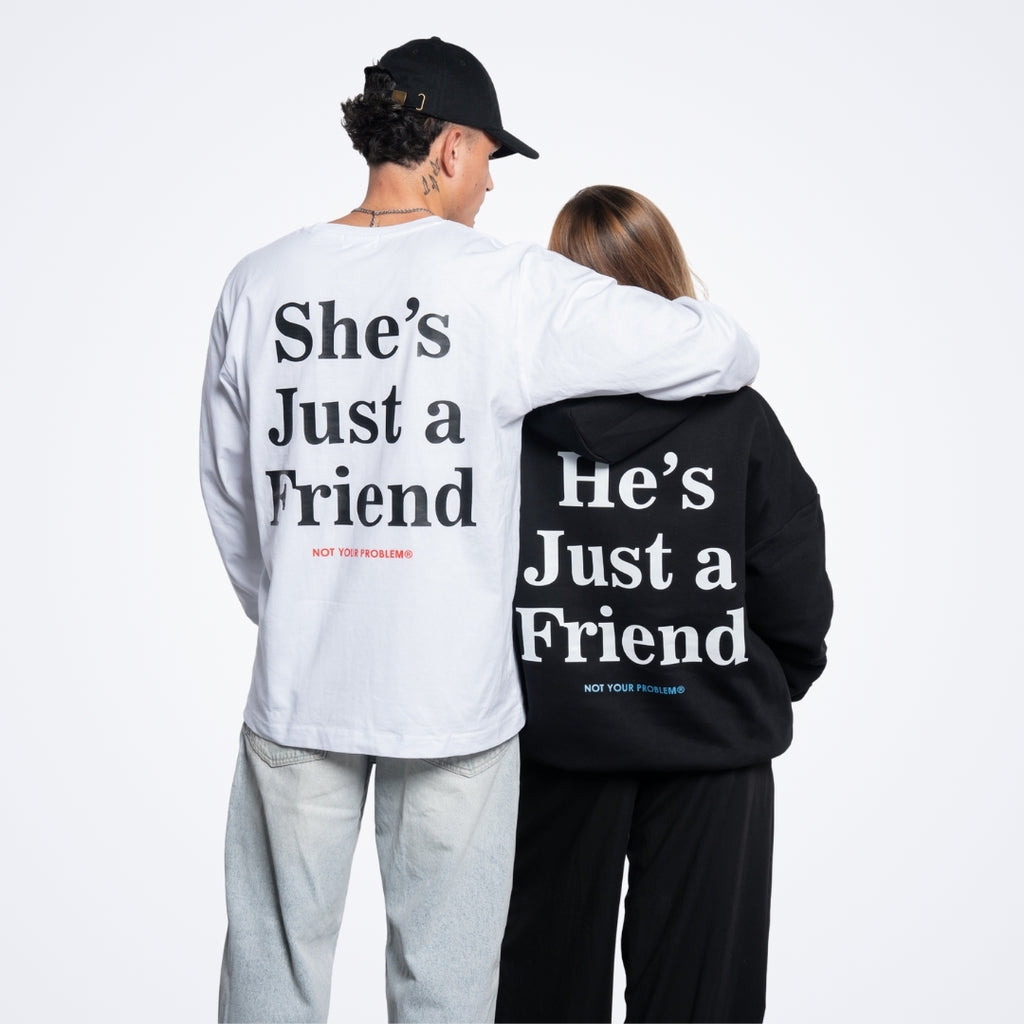 She's Just a Friend White Longsleeve