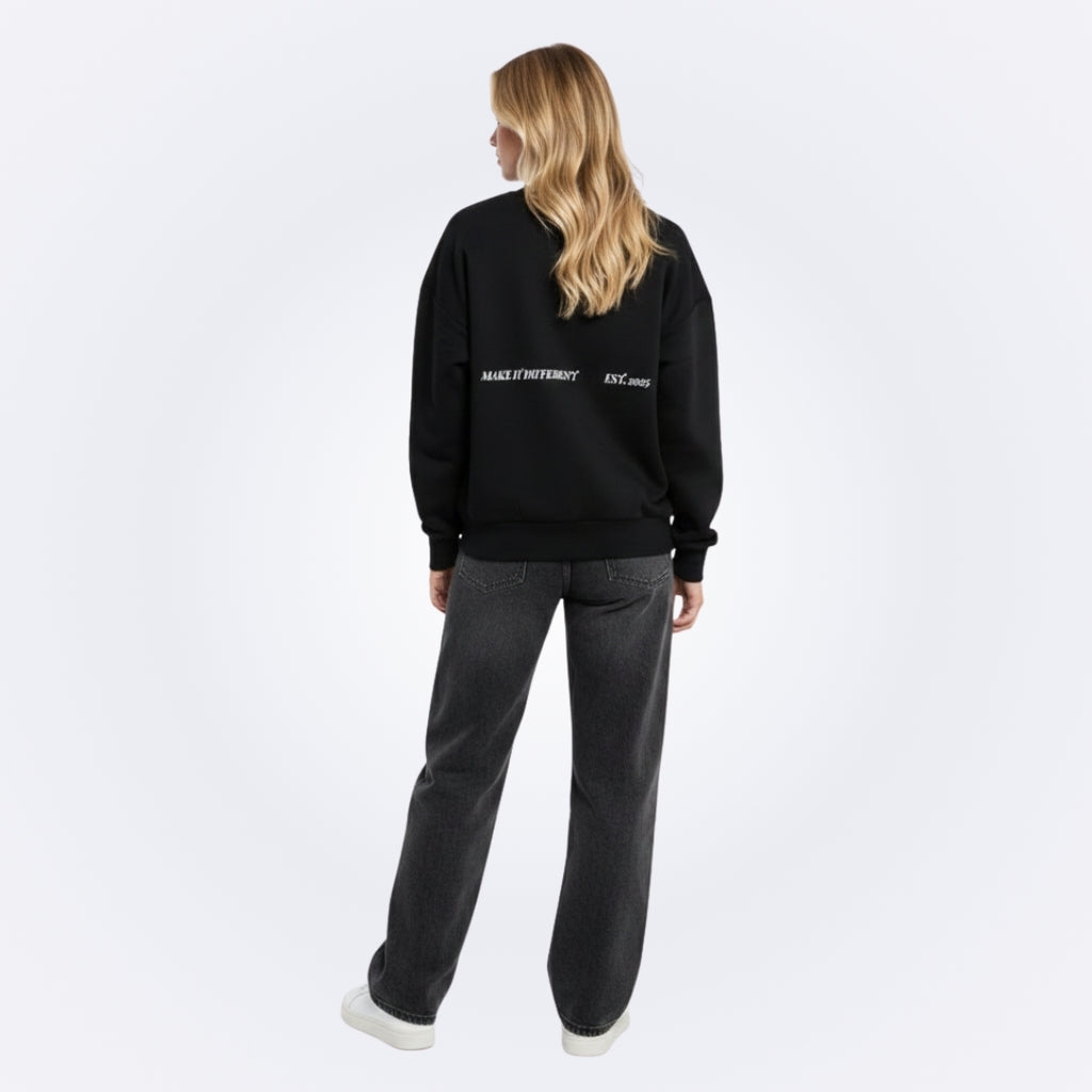 Whatever Black Oversized Sweatshirt