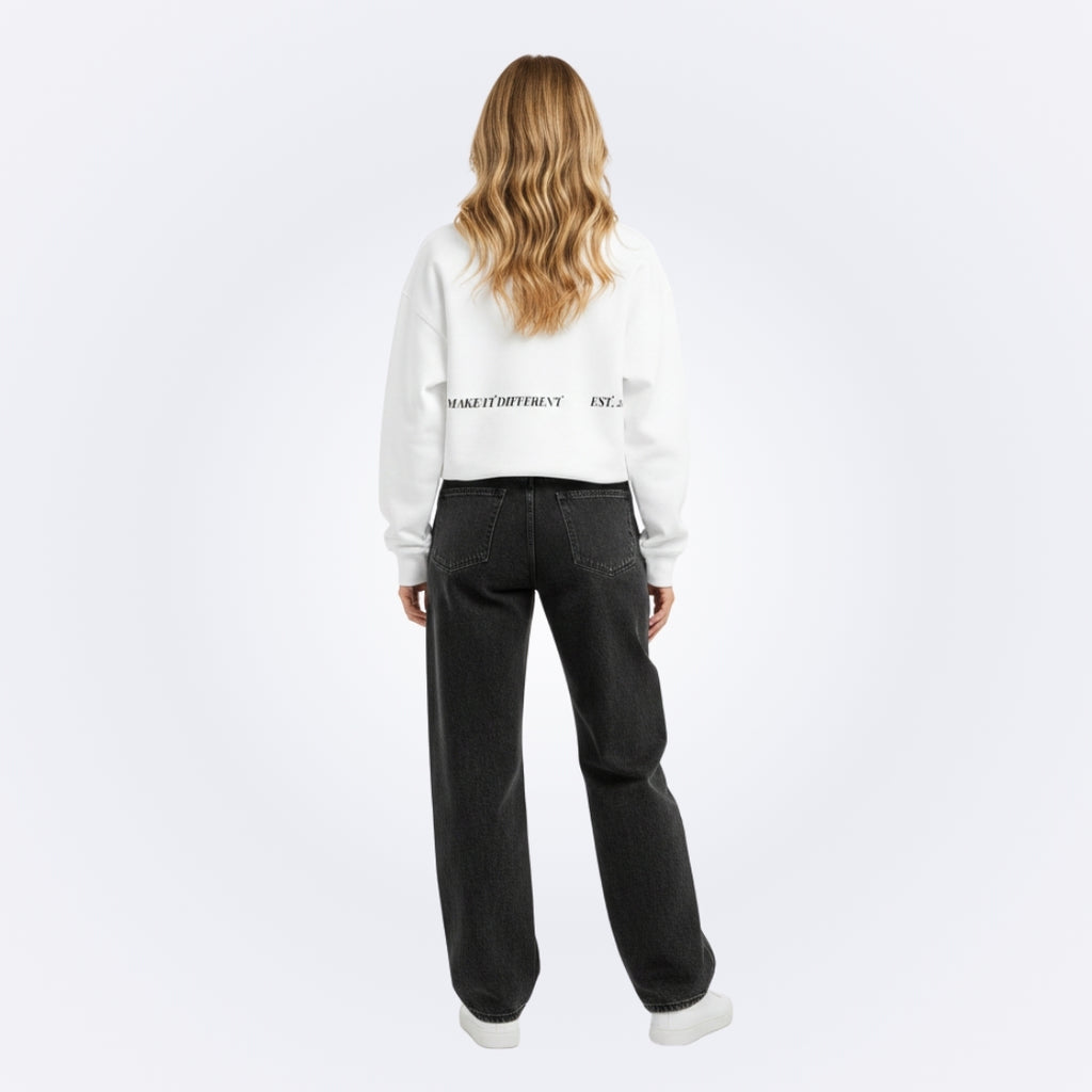 Whatever White Oversized Sweatshirt