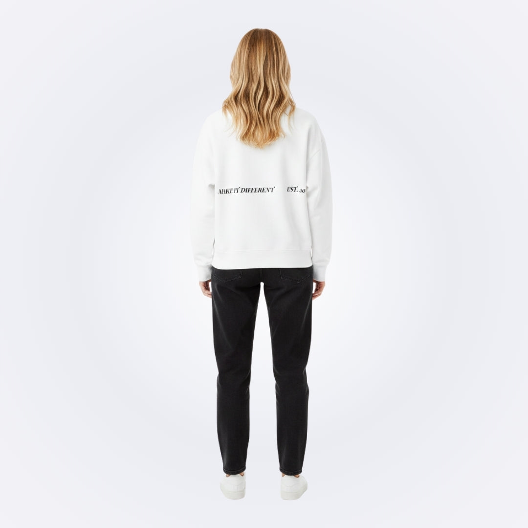 Whatever White Oversized Sweatshirt