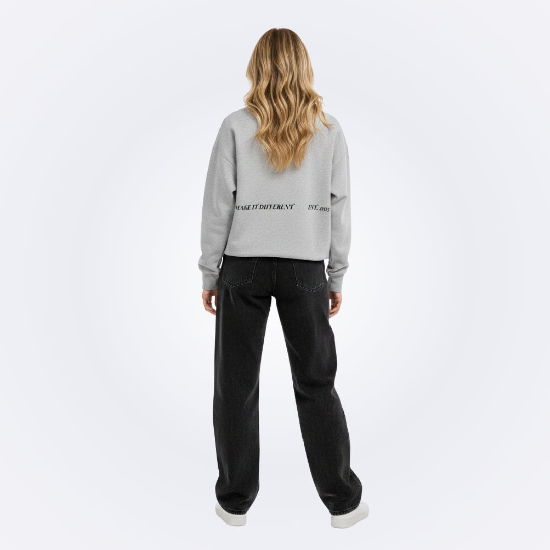 Whatever Gray Oversized Sweatshirt