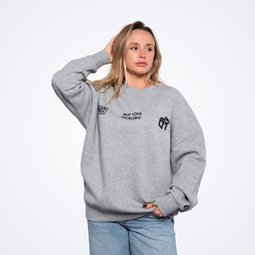 Whatever Gray Oversized Sweatshirt