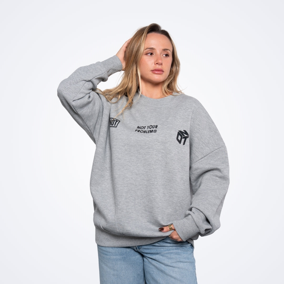 Whatever Gray Oversized Sweatshirt