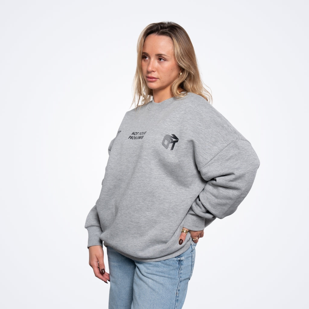 Whatever Gray Oversized Sweatshirt