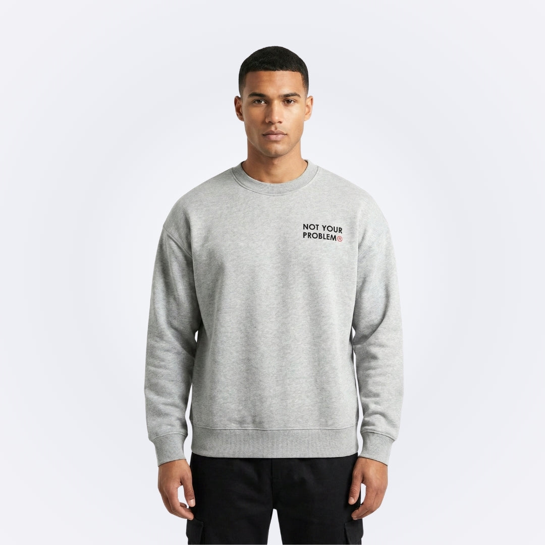 Signature Gray Oversized Sweatshirt
