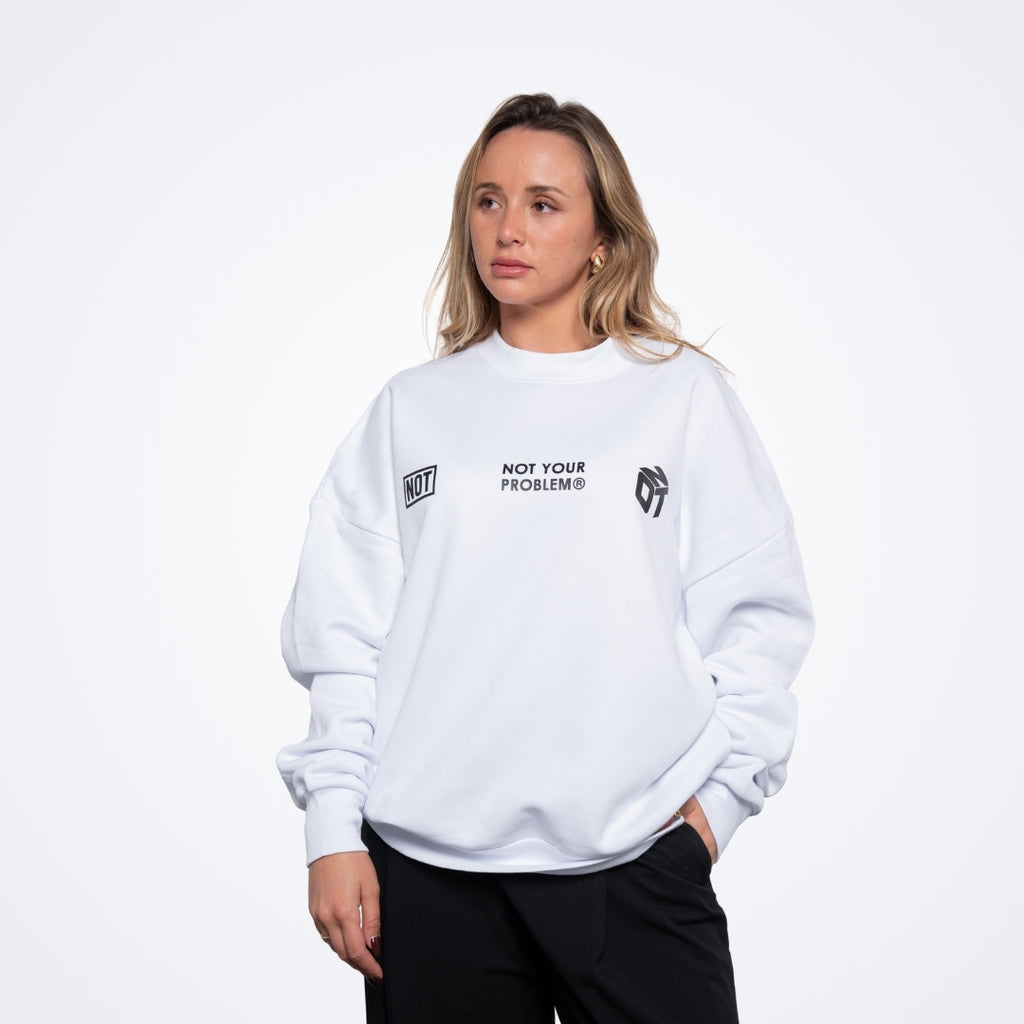 Whatever White Oversized Sweatshirt