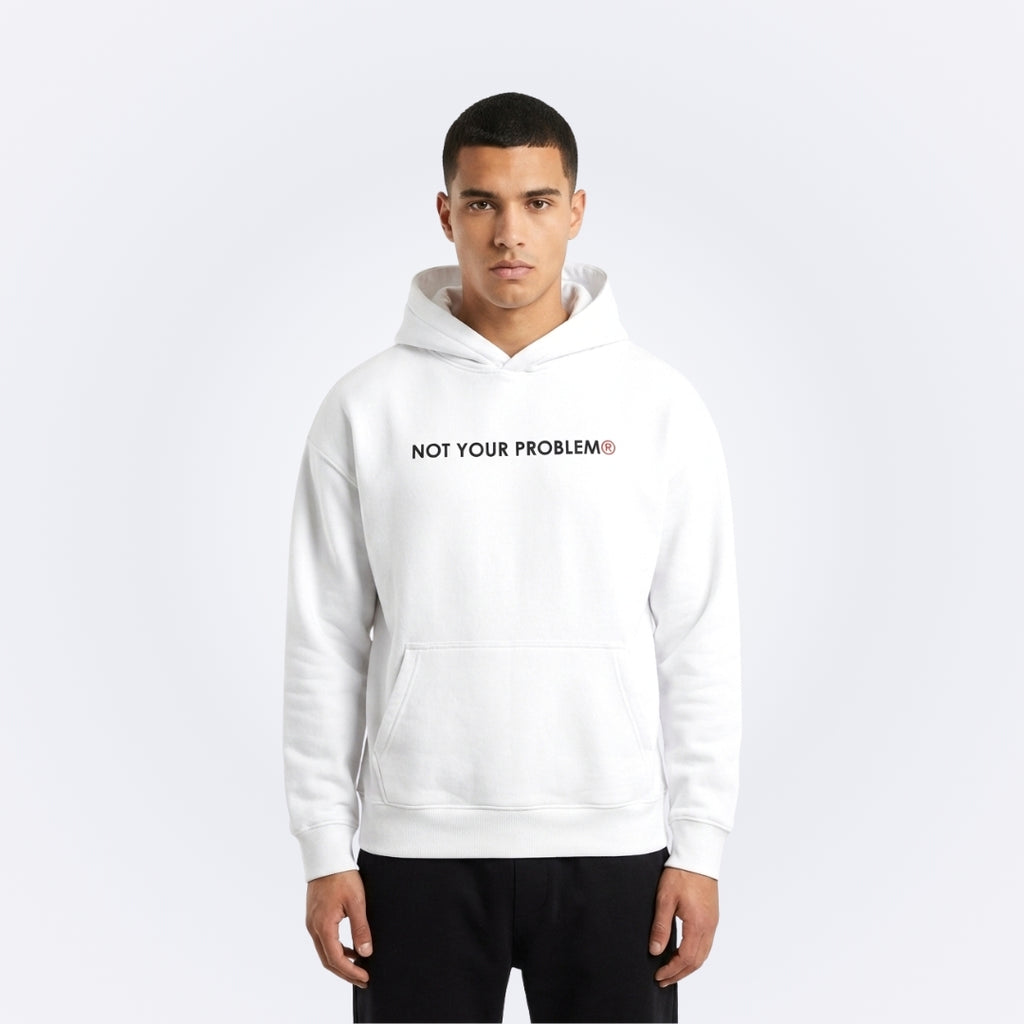 She's Just a Friend White Oversized Hoodie