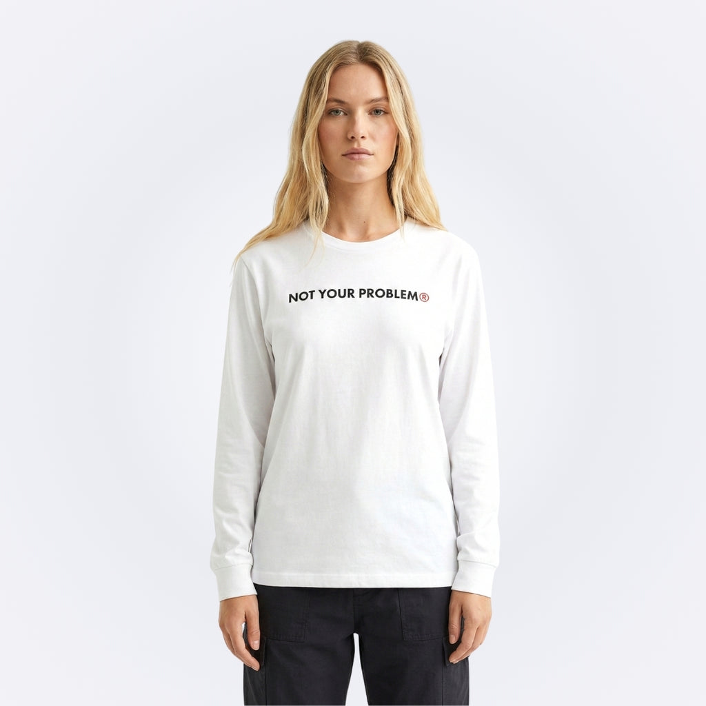 He's Just a Friend White Longsleeve