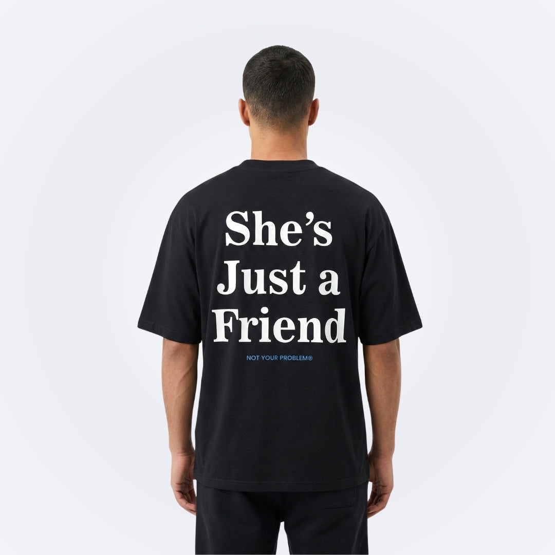 She's Just a Friend Black Tee