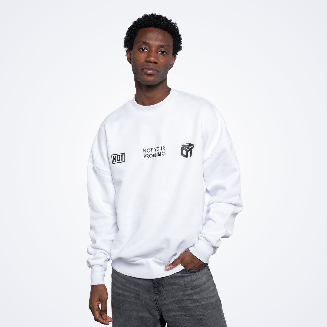 Whatever White Oversized Sweatshirt