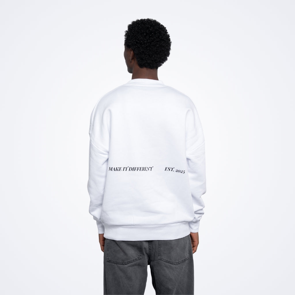 Whatever White Oversized Sweatshirt
