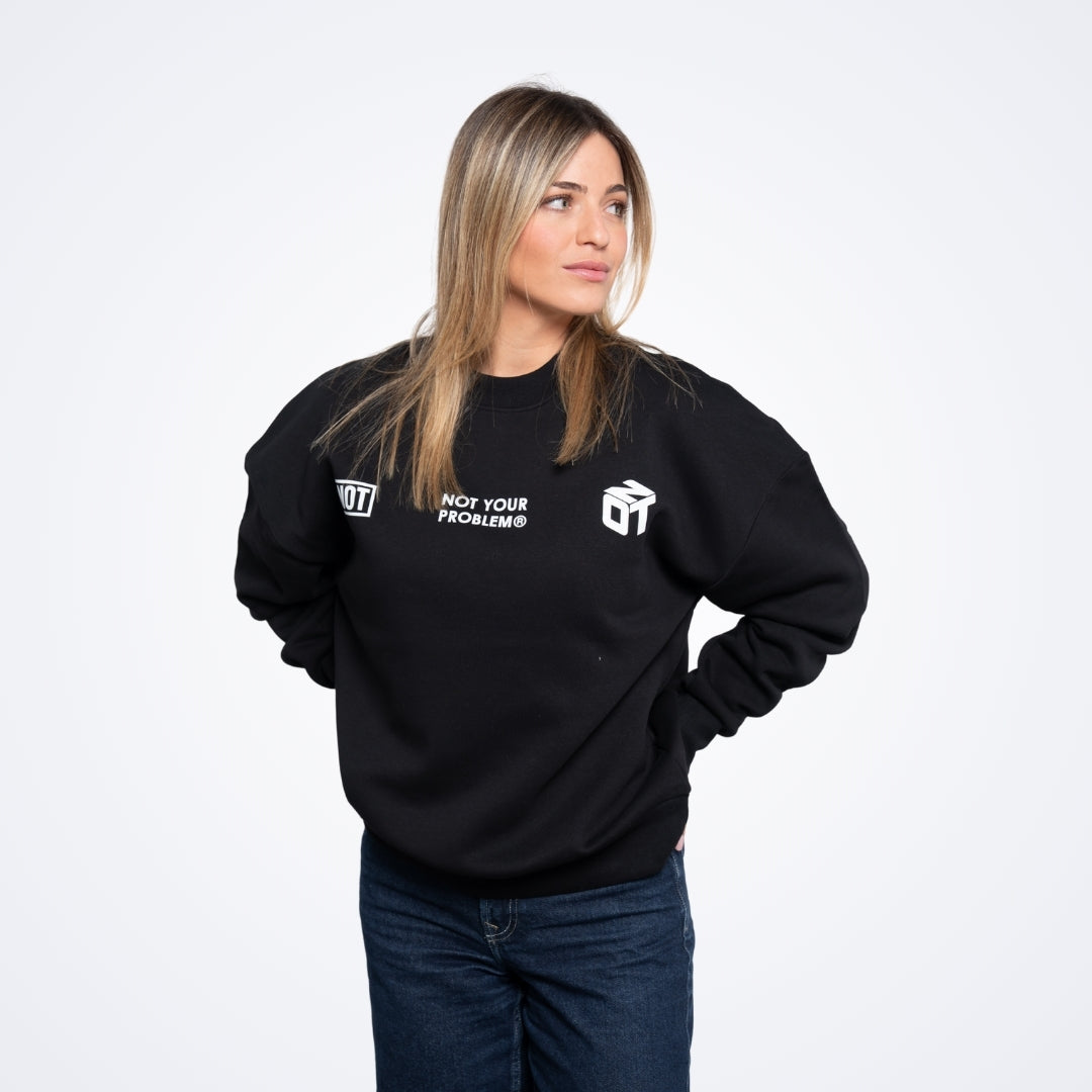 Whatever Black Oversized Sweatshirt