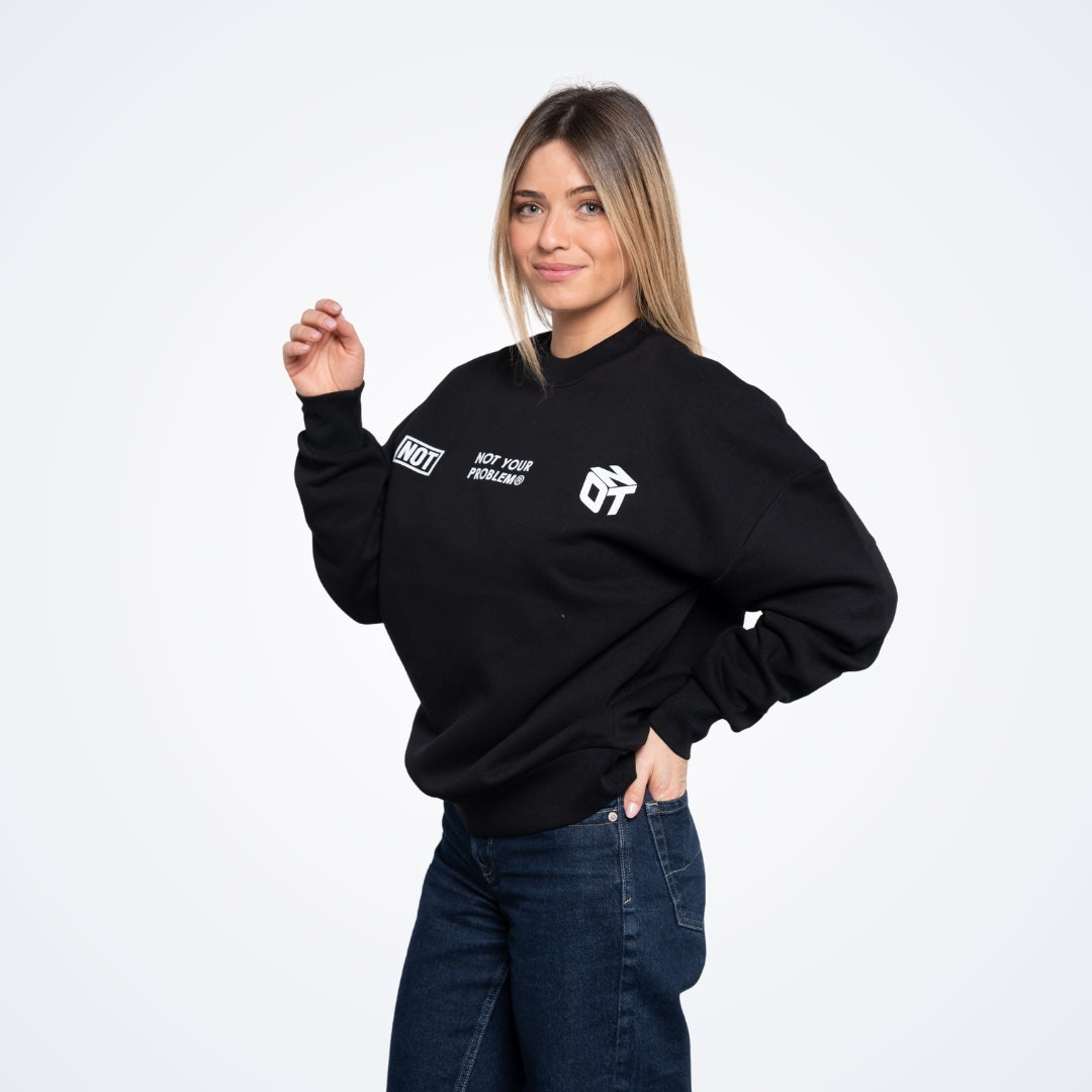 Whatever Black Oversized Sweatshirt