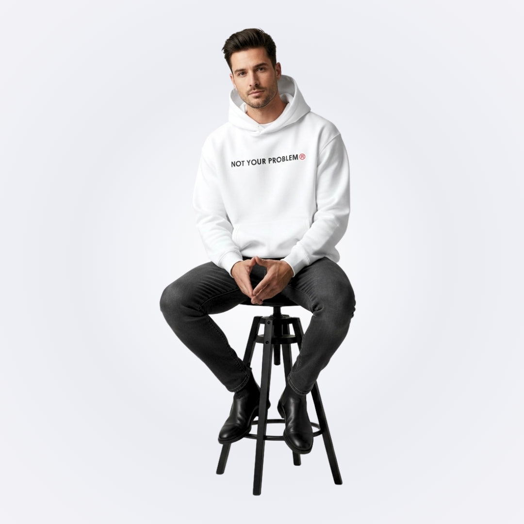 She's Just a Friend White Oversized Hoodie