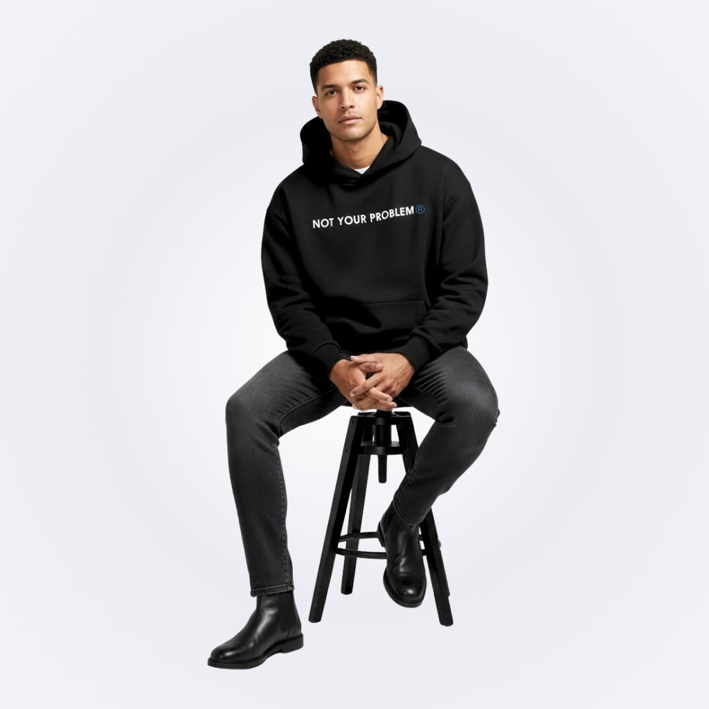 She's Just a Friend Black Oversized Hoodie