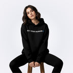 He's Just a Friend Black Oversized Hoodie