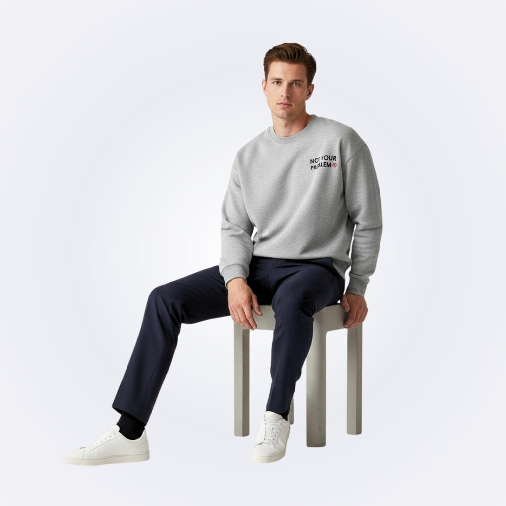 Signature Gray Oversized Sweatshirt