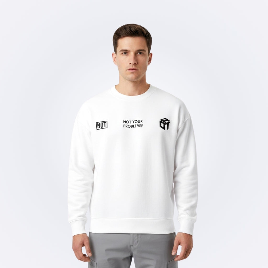 Whatever White Oversized Sweatshirt