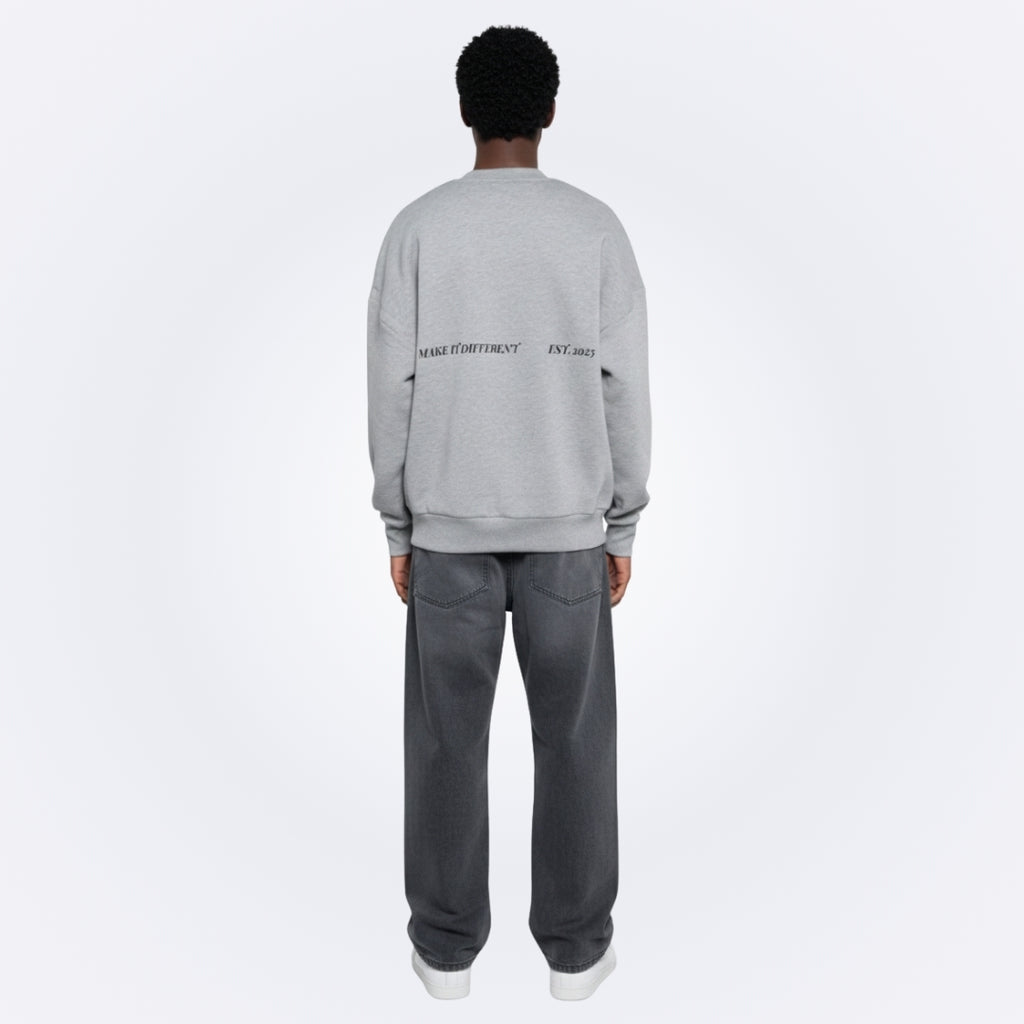 Whatever Gray Oversized Sweatshirt