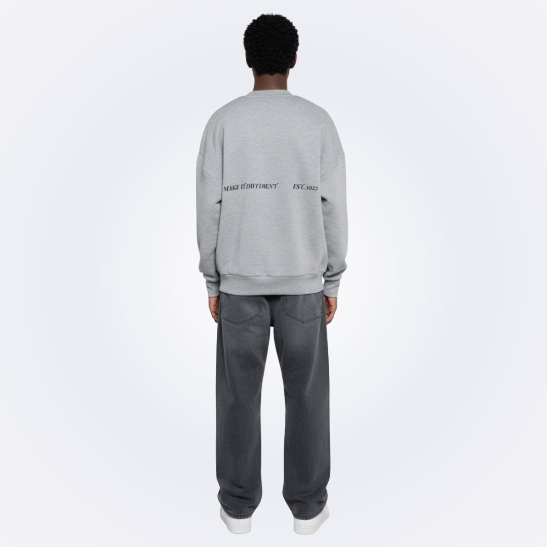 Whatever Gray Oversized Sweatshirt