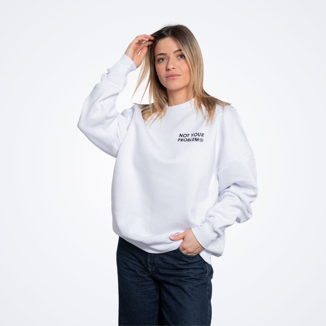 Signature White Oversized Sweatshirt