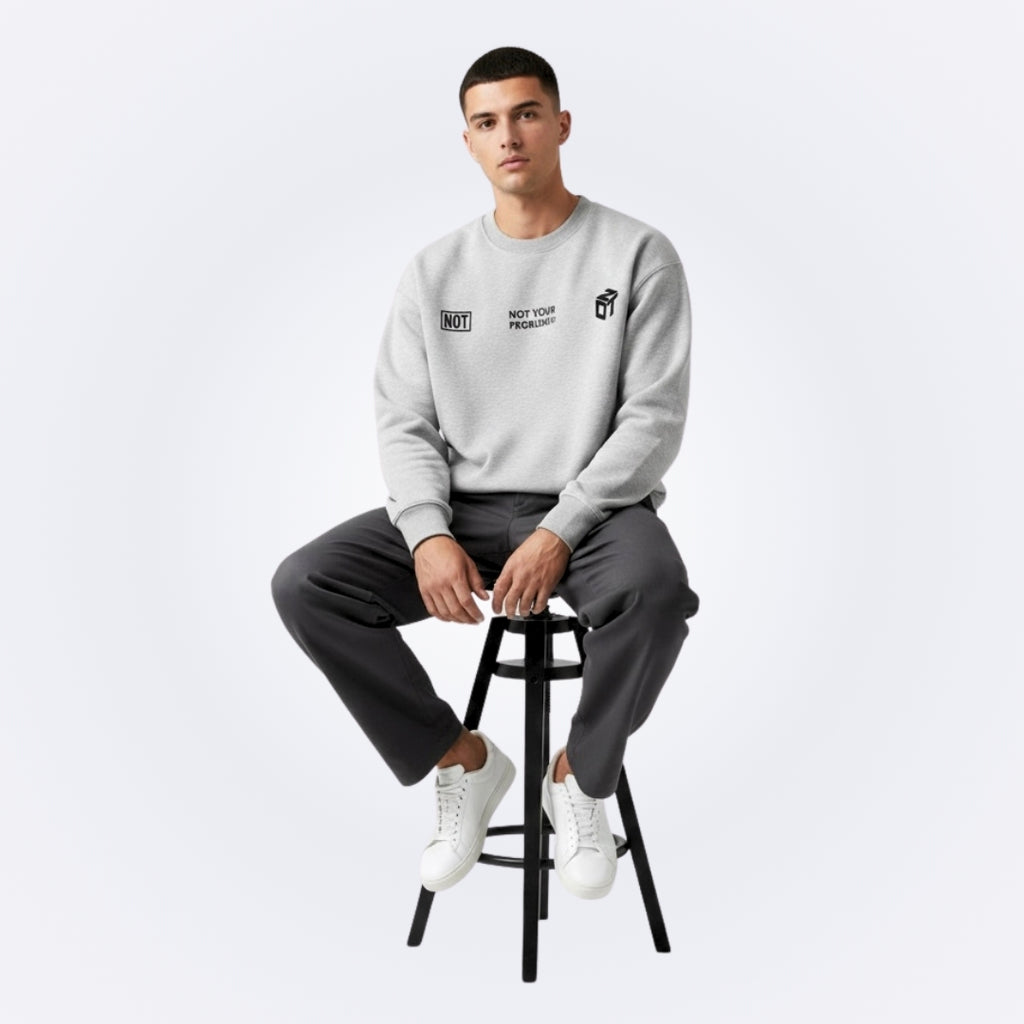 Whatever Gray Oversized Sweatshirt