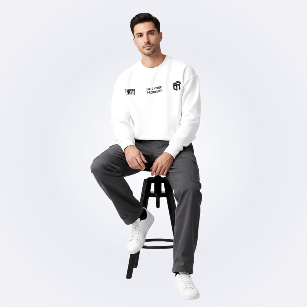 Whatever White Oversized Sweatshirt