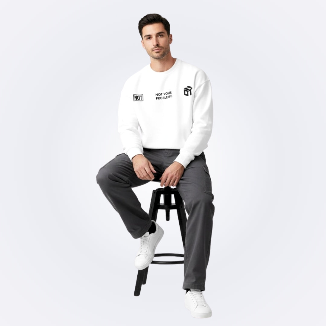 Whatever White Oversized Sweatshirt