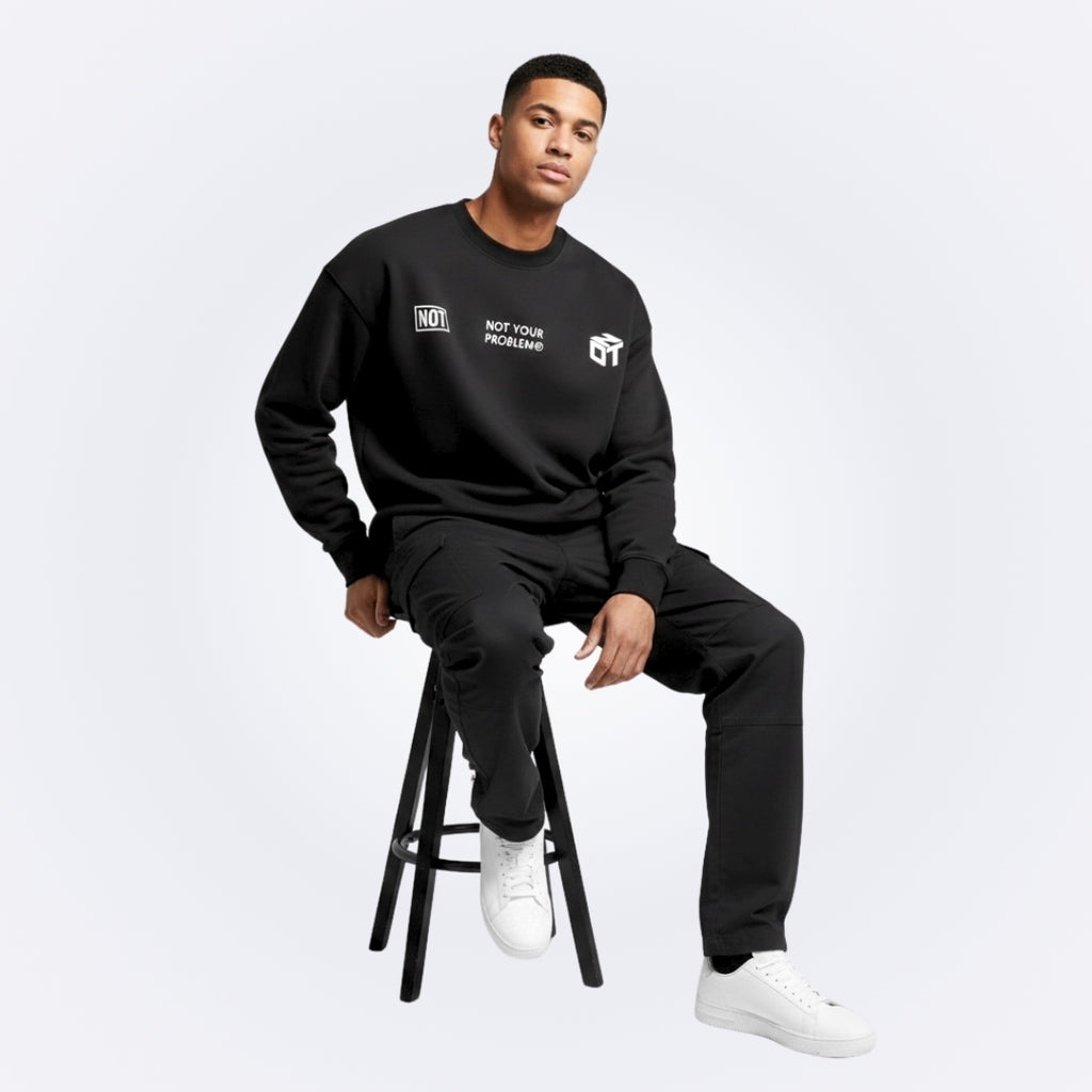 Whatever Black Oversized Sweatshirt