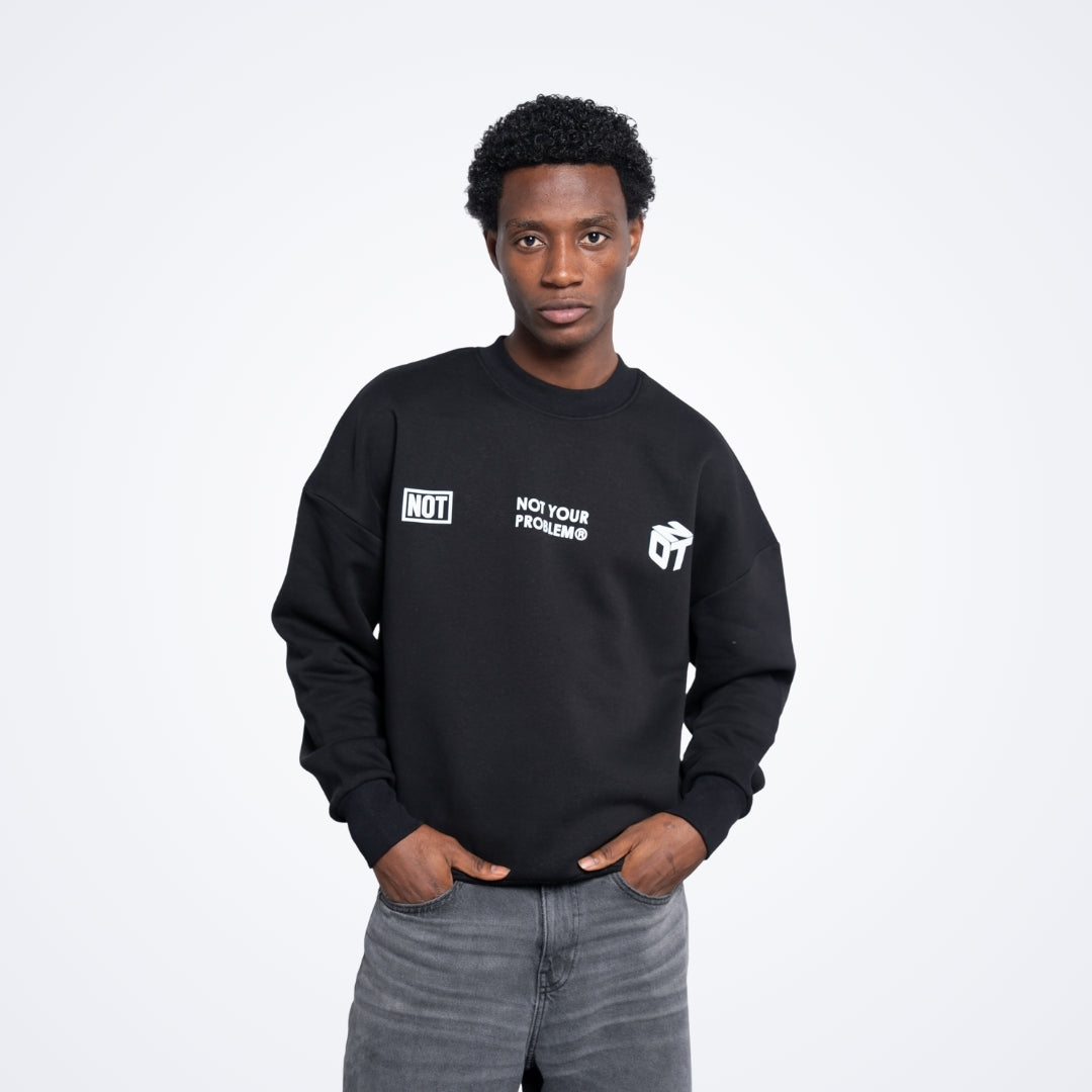 Whatever Black Oversized Sweatshirt