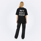 He's Just a Friend Black Tee