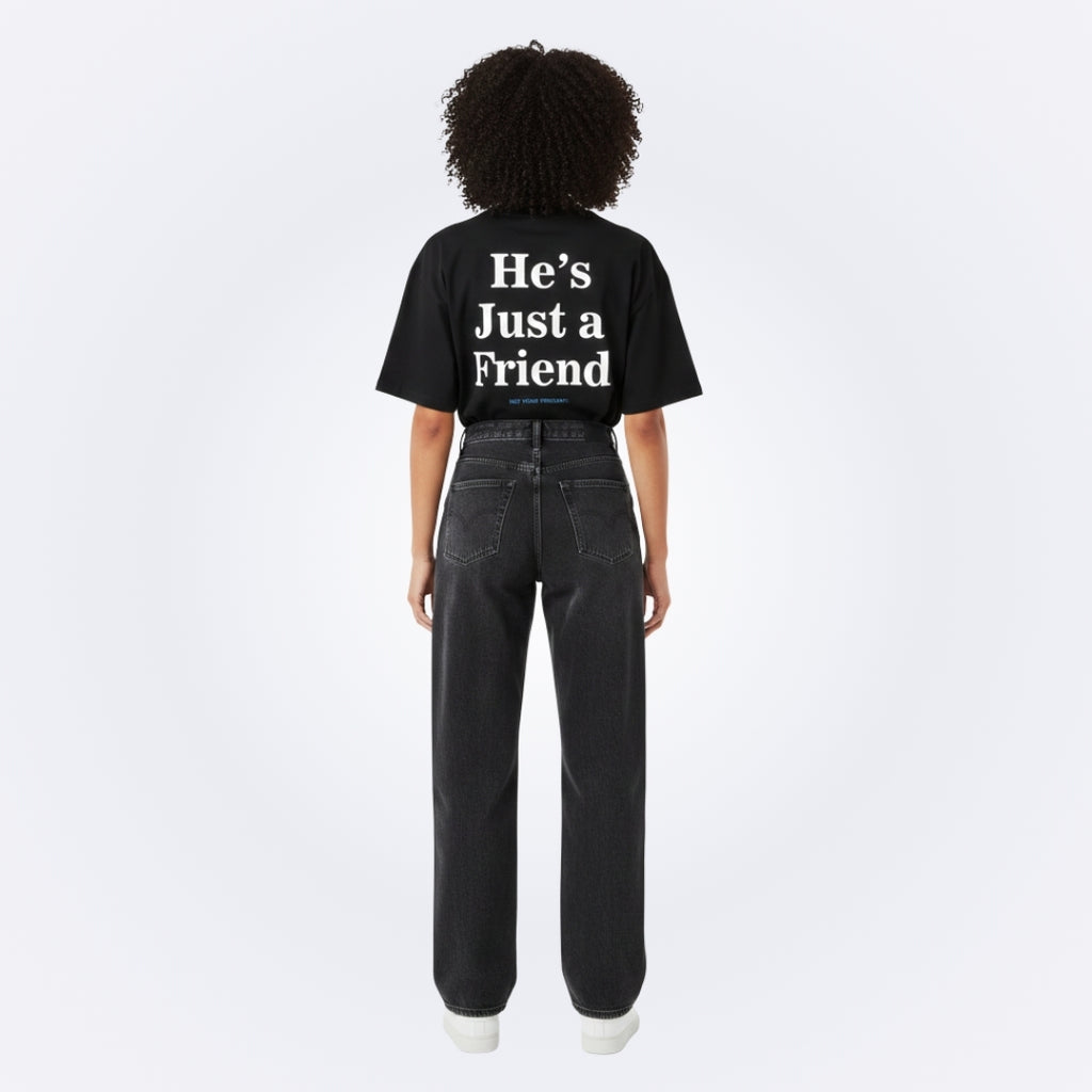 He's Just a Friend Black Tee