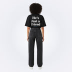 He's Just a Friend Black Tee