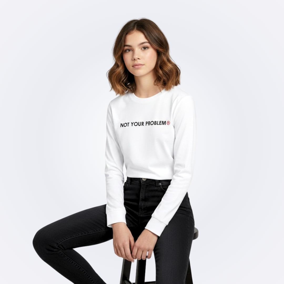 He's Just a Friend White Longsleeve