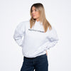 He's Just a Friend White Oversized Hoodie
