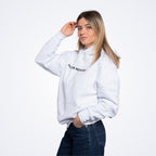 He's Just a Friend White Oversized Hoodie