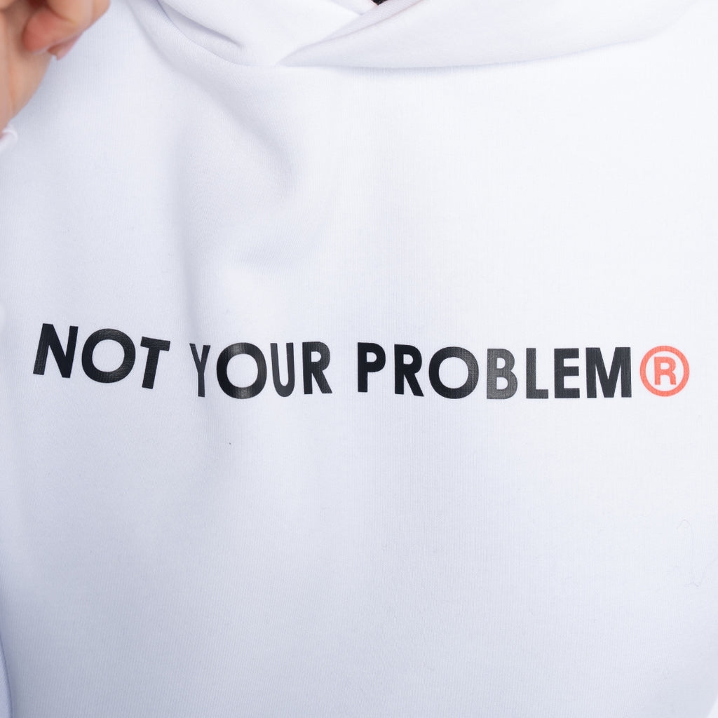 He's Just a Friend White Oversized Hoodie