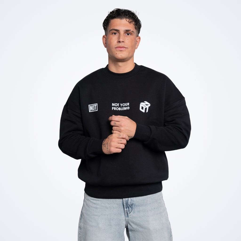 Whatever Black Oversized Sweatshirt