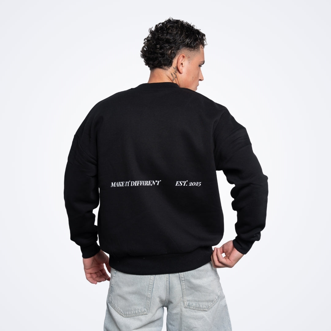 Whatever Black Oversized Sweatshirt