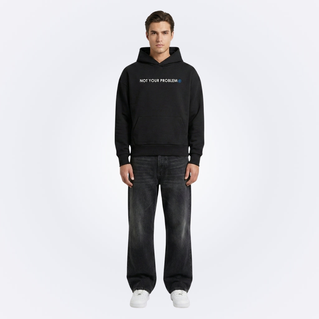 She's Just a Friend Black Oversized Hoodie