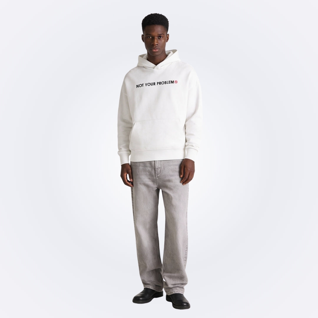 She's Just a Friend White Oversized Hoodie