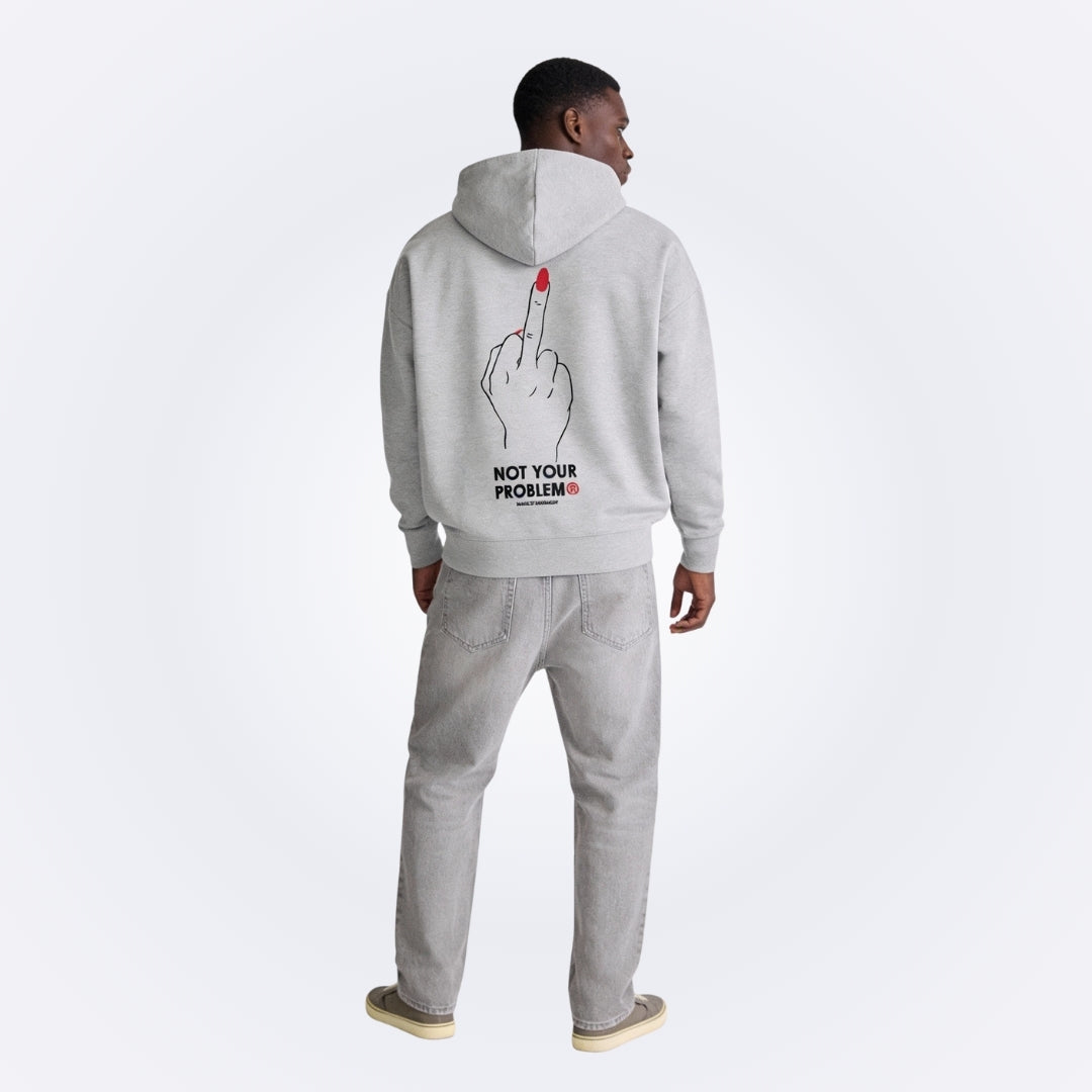 Nail Appointment Gray Oversized Hoodie