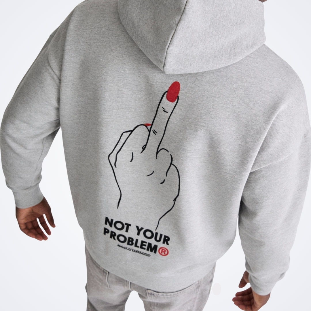 Nail Appointment Gray Oversized Hoodie