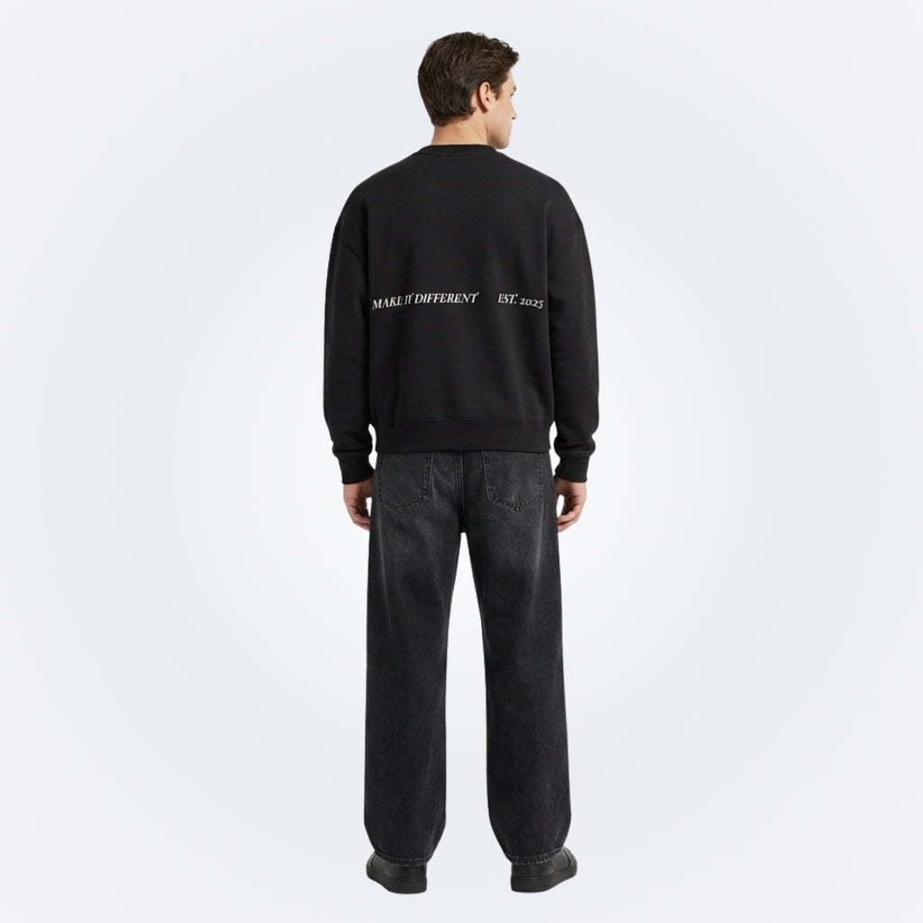 Whatever Black Oversized Sweatshirt