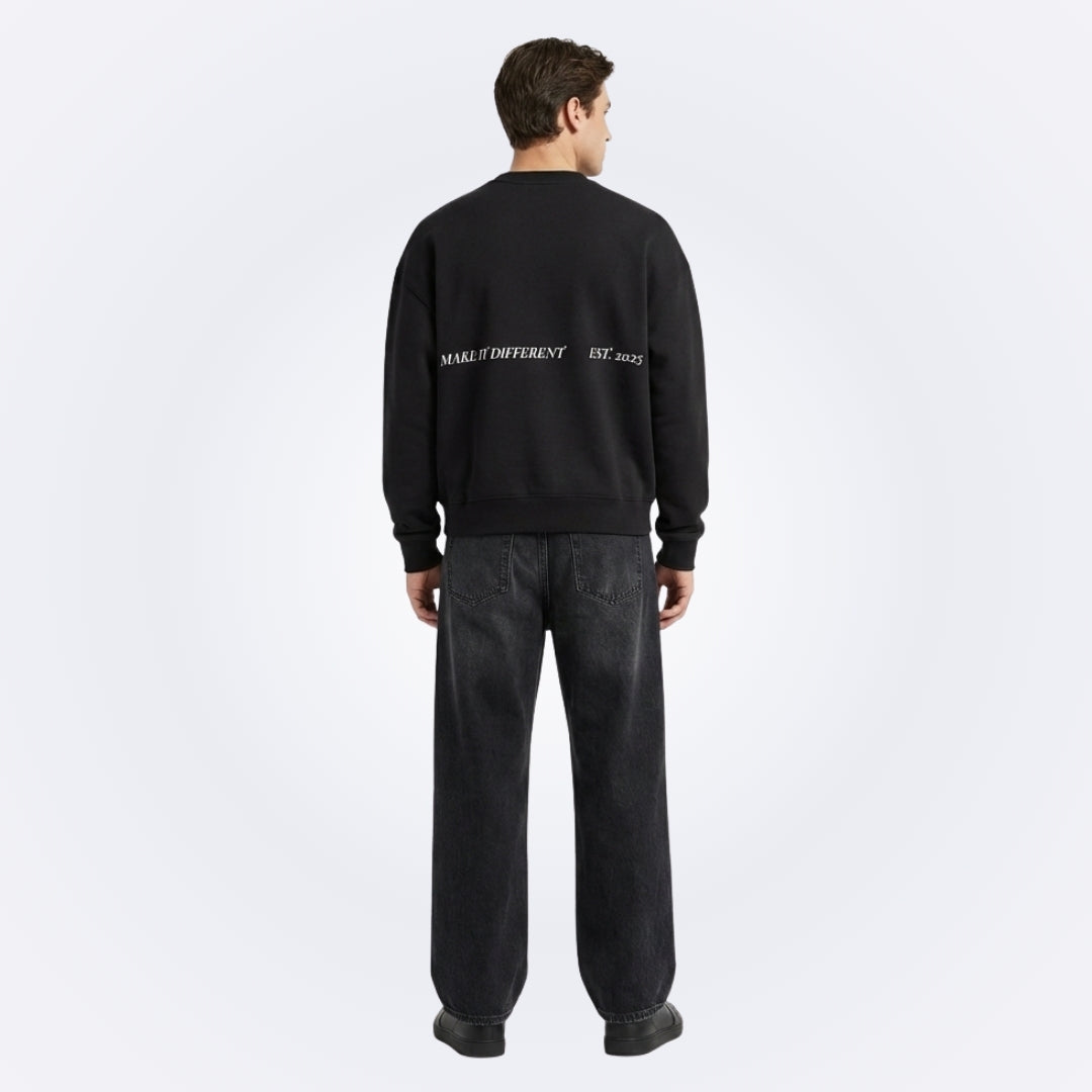 Whatever Black Oversized Sweatshirt