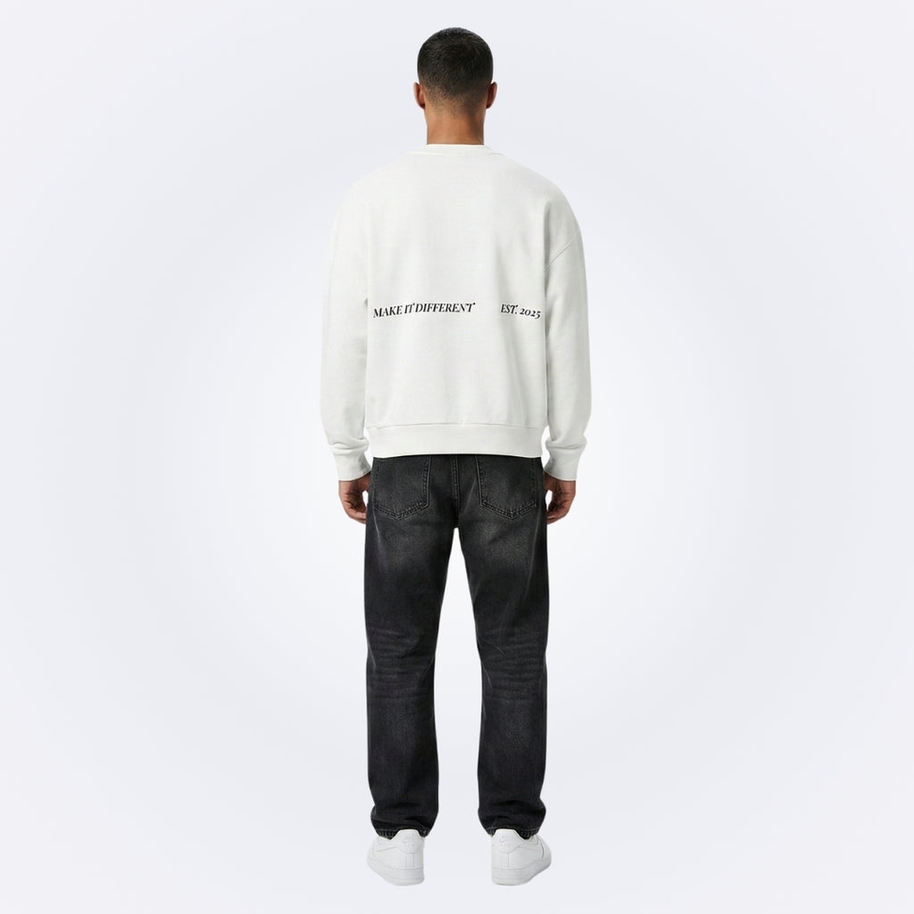 Whatever White Oversized Sweatshirt