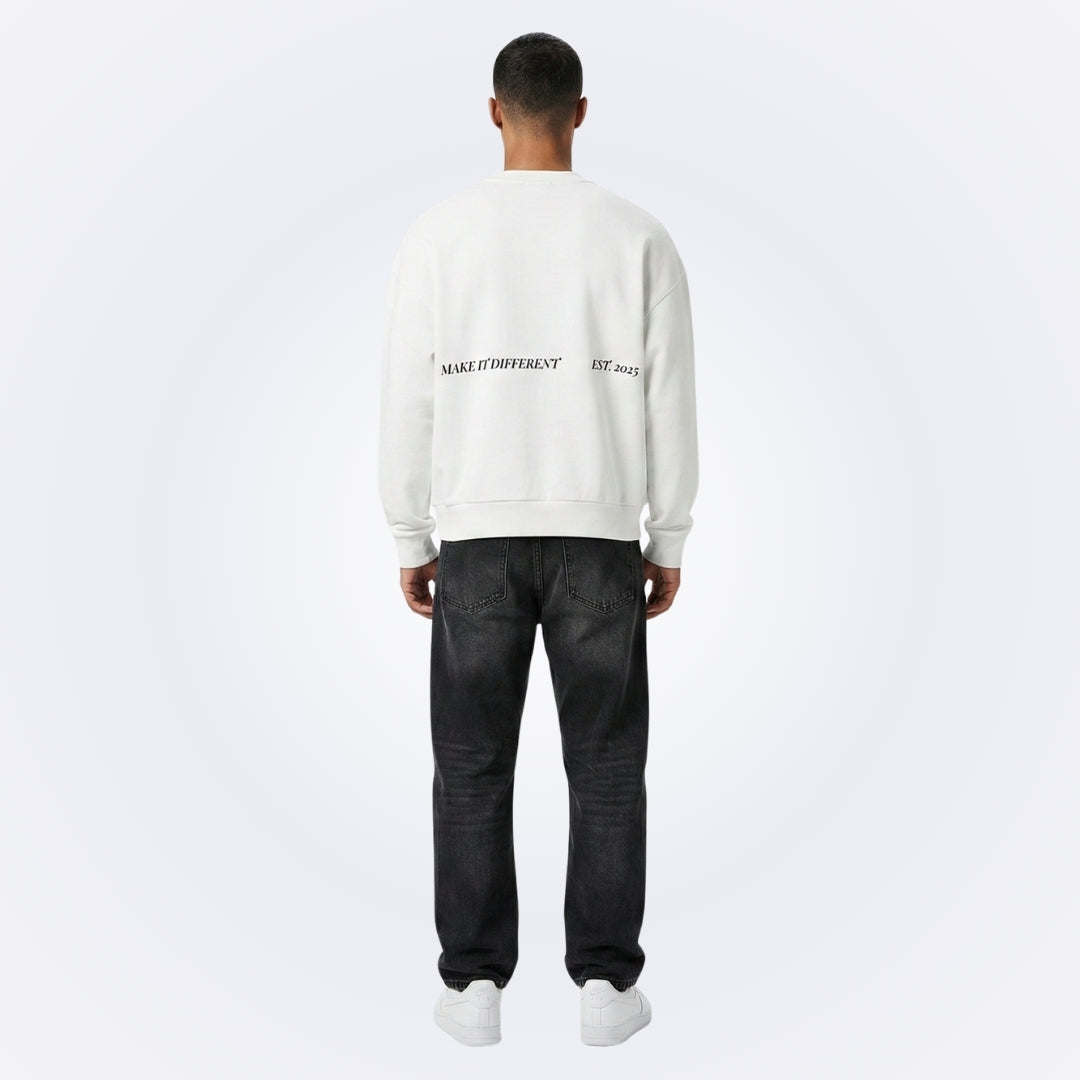 Whatever White Oversized Sweatshirt