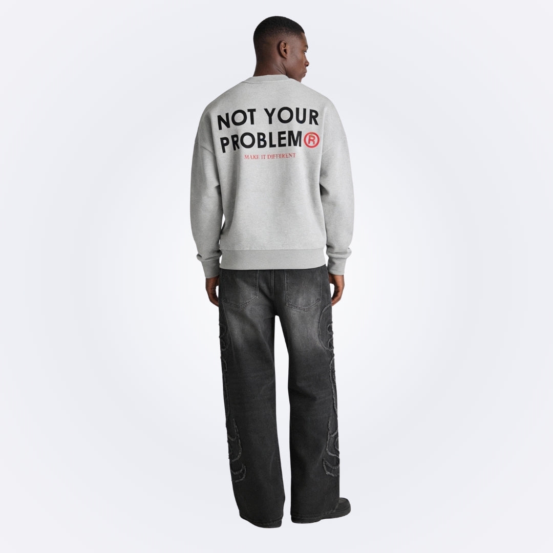 Signature Gray Oversized Sweatshirt